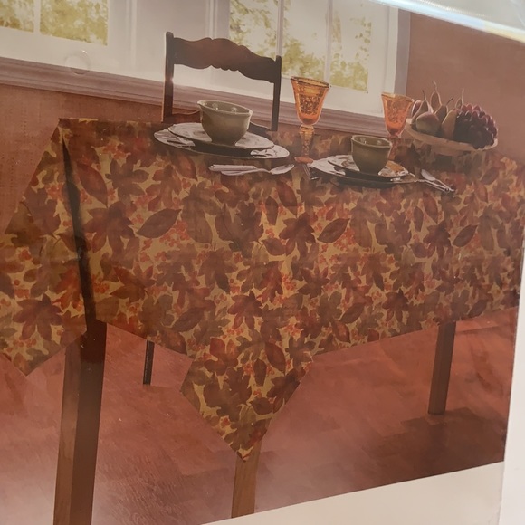 52”x78 Oblong Table Cloth Fall Autumn Leave Thanksgiving Dinner Party Halloween - Picture 7 of 12